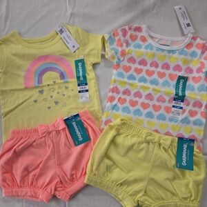 NWT 2-Garanimals Baby Girl's Short-sleeve Graphic Tee and Shorts Set 3-6 Months